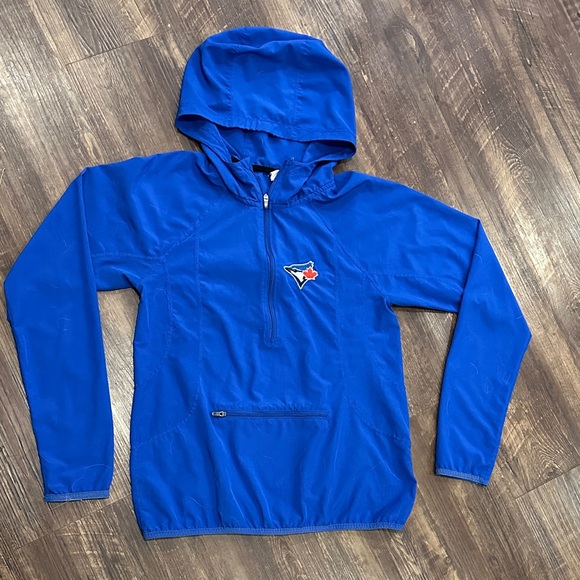 Campus Crew Jackets & Blazers - Toronto Blue‎ Jays Campus Crew Thin 1/4 Zip Pullover Jacket
